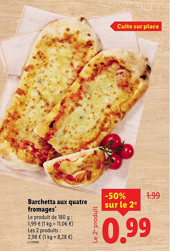 Barchetta aux quatre fromages*