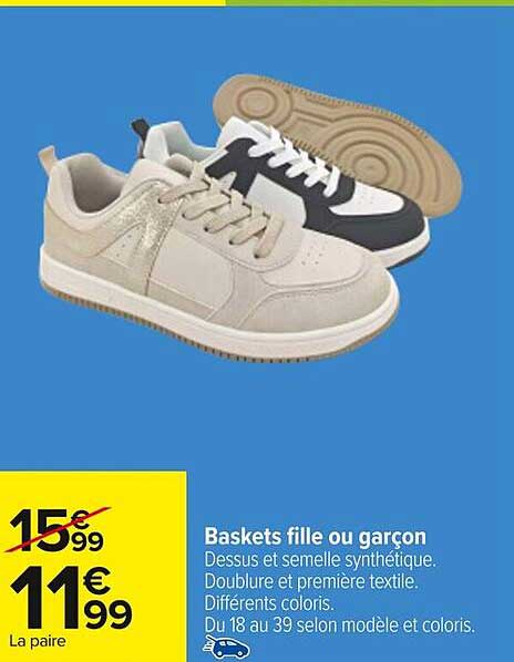 Baskets fille ou garçon