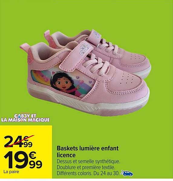 Baskets lumière enfant licence
