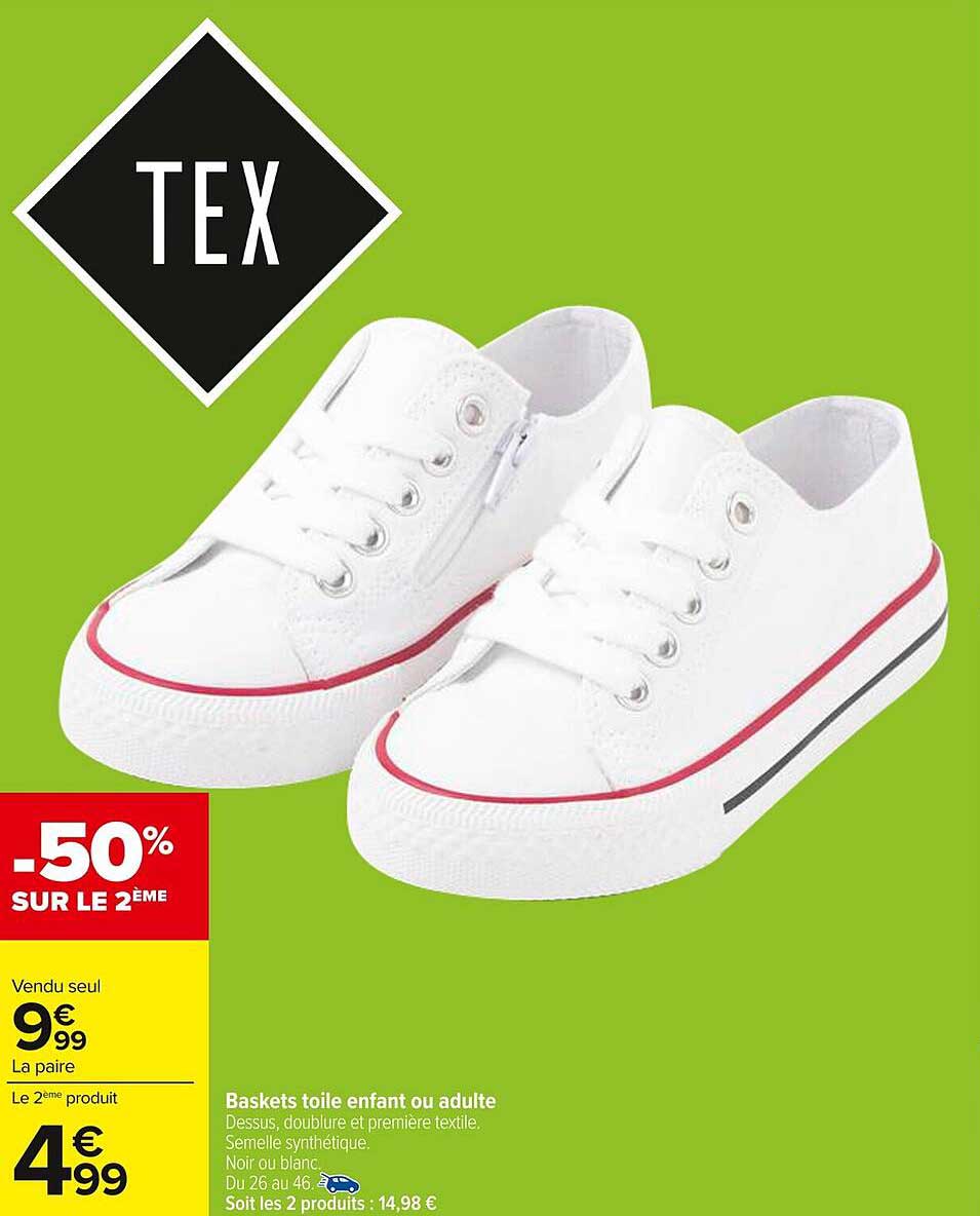 Baskets toile enfant ou adulte