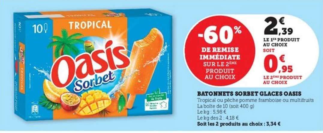 Batonnet Sorbet Glaces Oasis