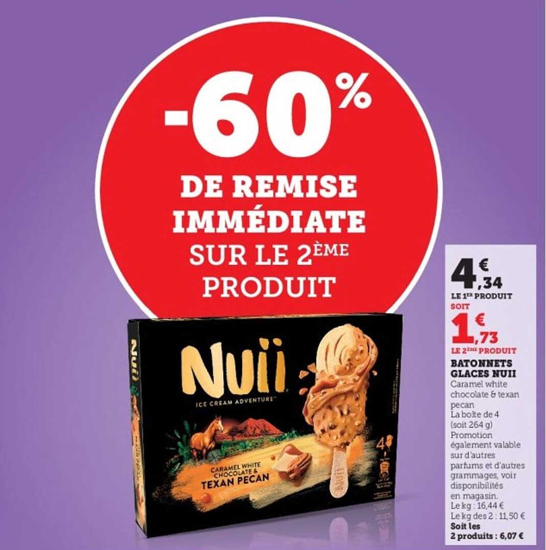 BATONNETS GLACES NUII -60% DE REMISE IMMEDIATE SUR LE 2ème PRODUIT
