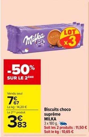 Biscuits choco suprême MILKA