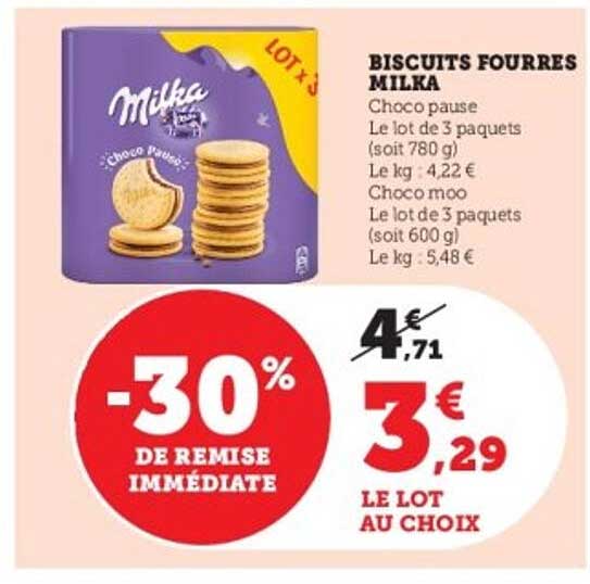 BISCUITS FOURRES MILKA