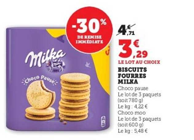 BISCUITS FOURRÉS MILKA