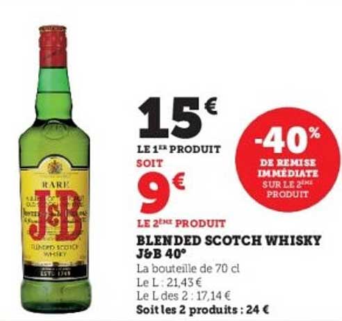 BLENDED SCOTCH WHISKY J&B 40°