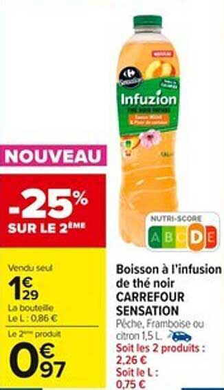 Boisson à l’infusion de thé noir CARREFOUR SENSATION