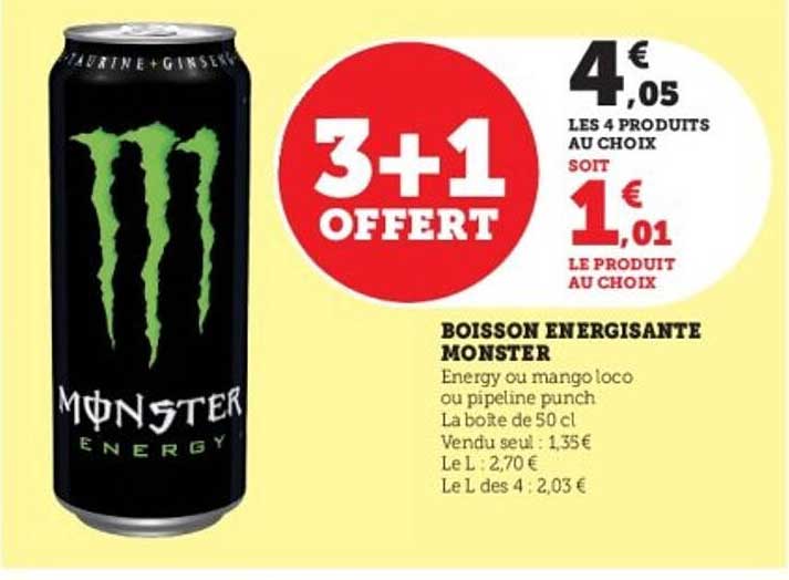 BOISSON ENERGISANTE MONSTER
