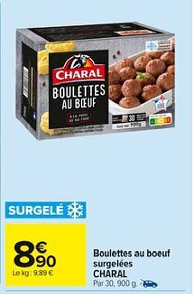 Boulette au boeuf surgélées CHARAL