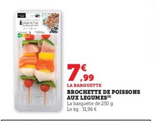 BROCHETTE DE POISSONS AUX LEGUMES
