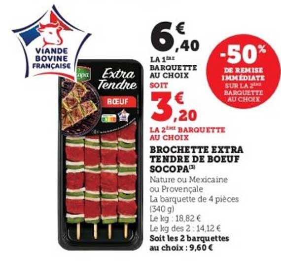 BROCHETTE EXTRA TENDRE DE BOEUF SOCOPA