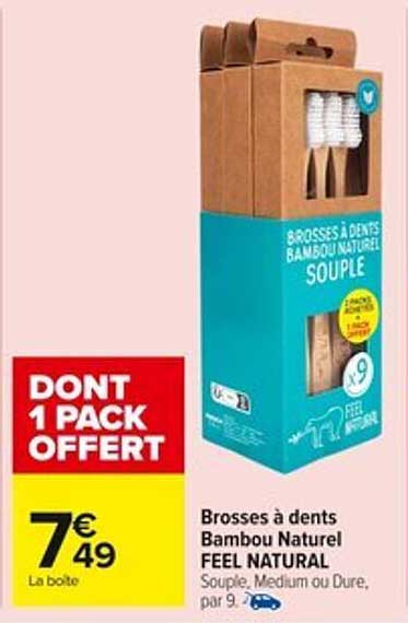 Brosses à dents Bambou Naturel FEEL NATURAL