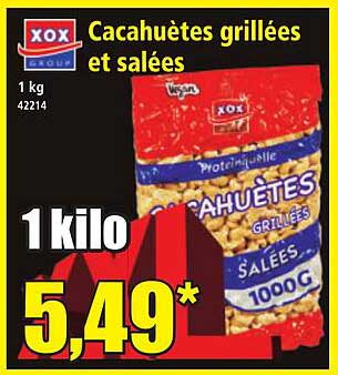 Cacahuètes grillées et salées