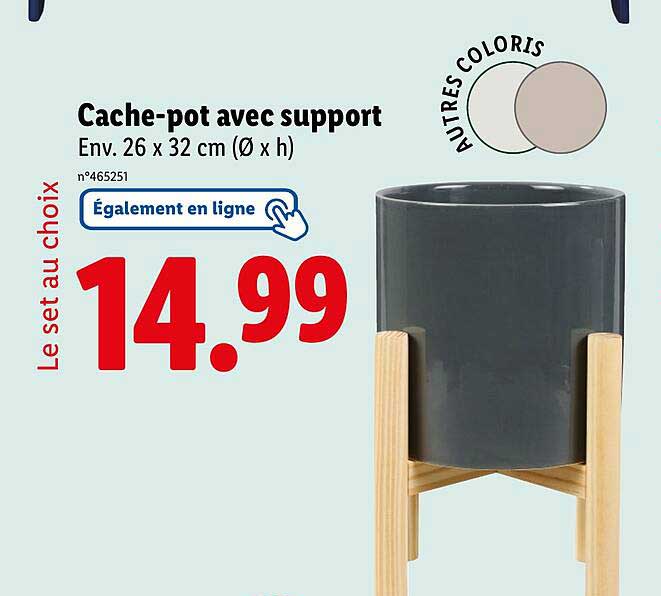 Cache-pot avec support