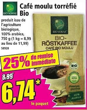 Café moulu torréfié Bio