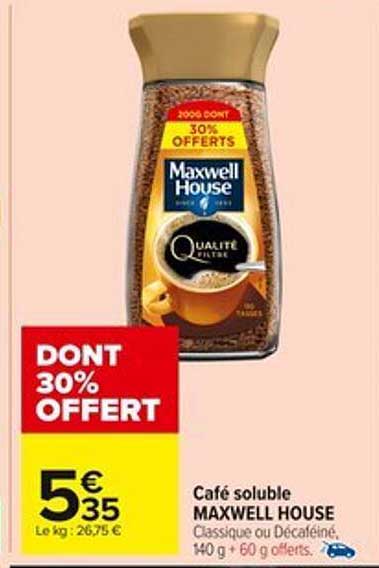 Café soluble MAXWELL HOUSE
