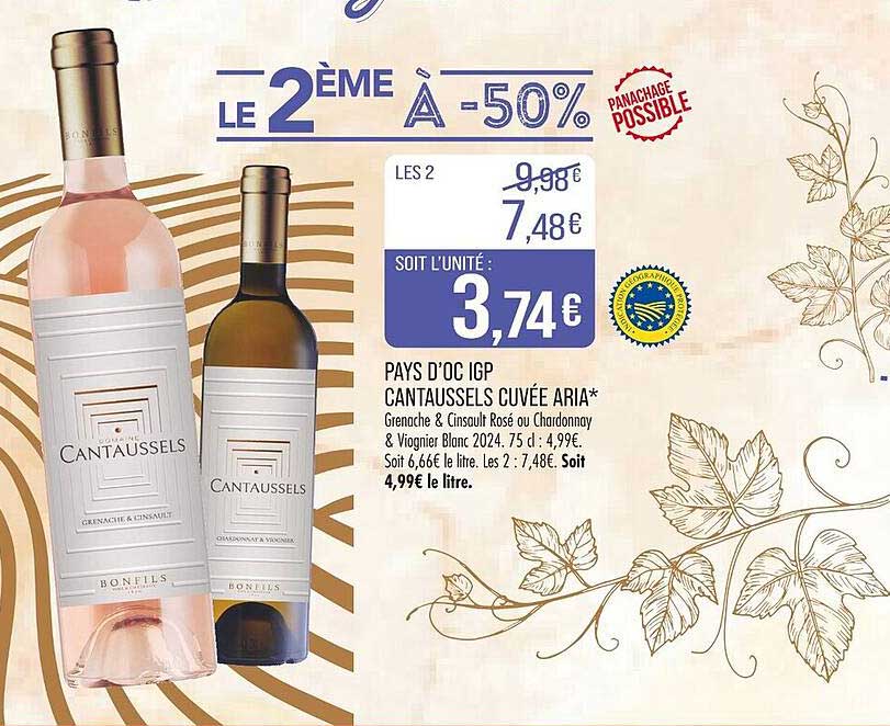 Cantaussels Cuvée Aria - Promotions exceptionnelles