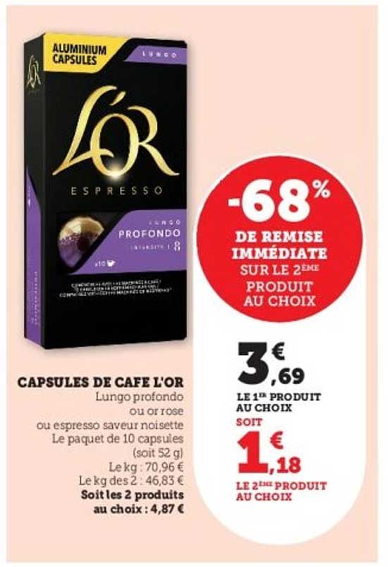 CAPSULES DE CAFÉ L'OR