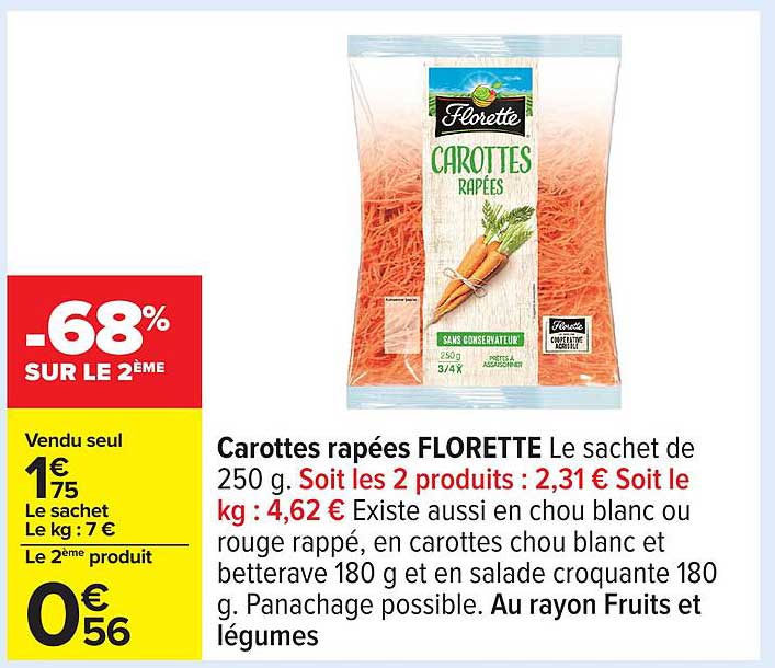 Carottes râpées FLORETTE