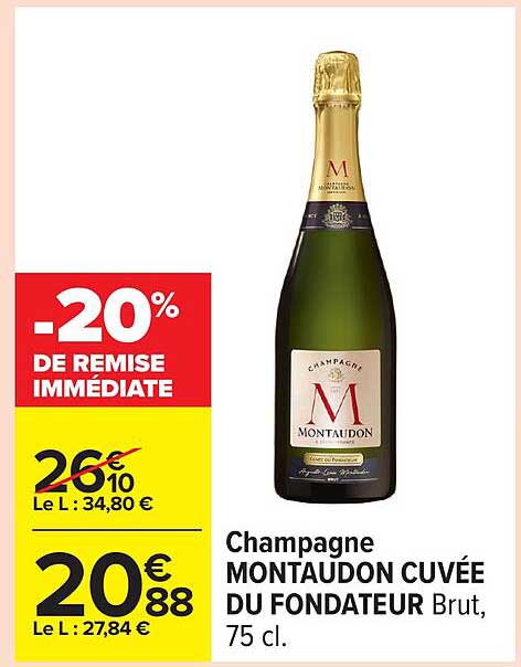 Champagne MONTAUDON CUVÉE DU FONDATEUR Brut, 75 cl.