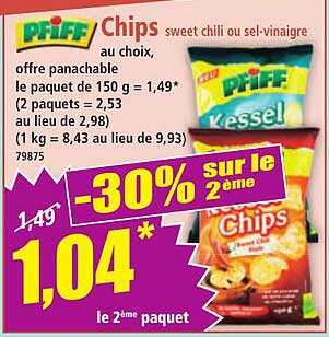 Chips sweet chili ou sel-vinagre