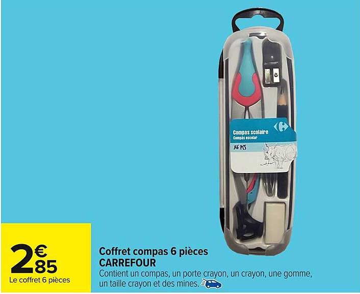 Coffret compas 6 pièces CARREFOUR