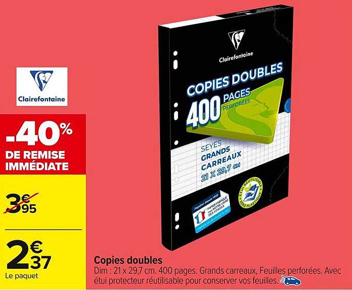 Copies doubles 400 pages perforées