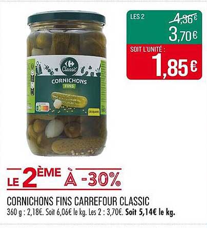 CORNICHONS FINS CARREFOUR CLASSIC