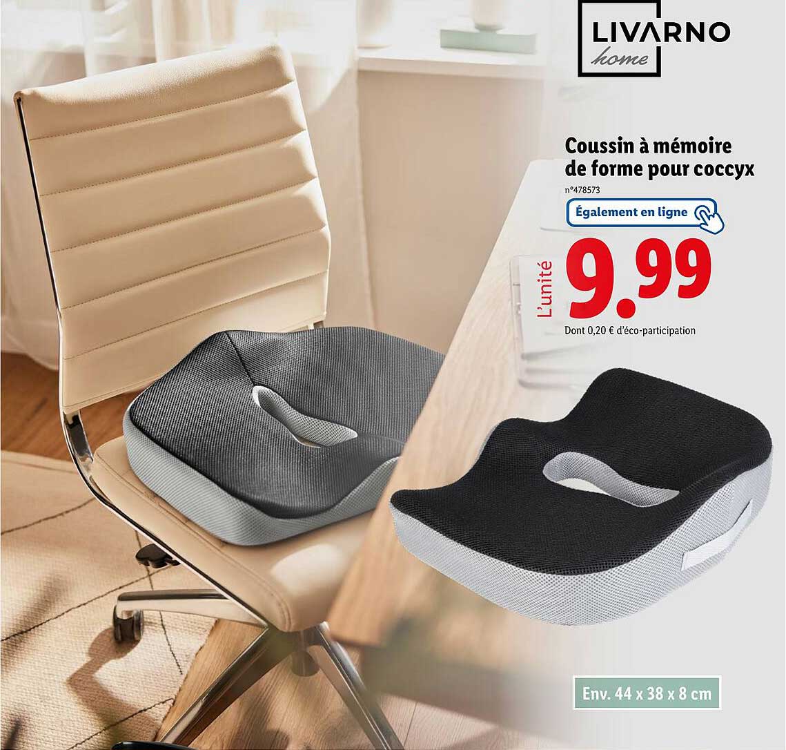 Coussin à mémoire de forme pour coccyx