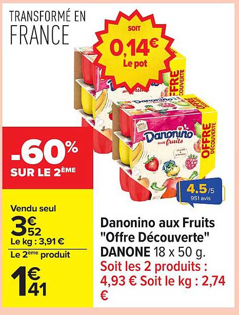 Danonino aux Fruits "Offre Découverte"
