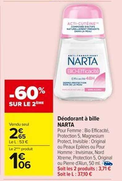 Déodorant à bille NARTA