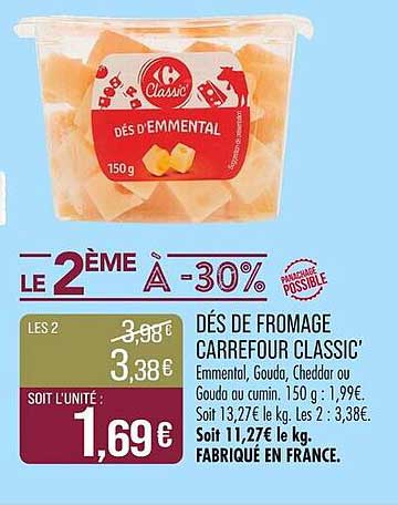 DÉS DE FROMAGE CARREFOUR CLASSIC'