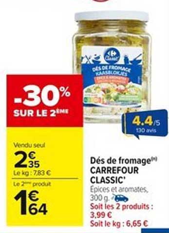 Dés de fromage(n) CARREFOUR CLASSIC'
