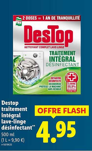 Destop traitement intégral lave-linge désinfectant