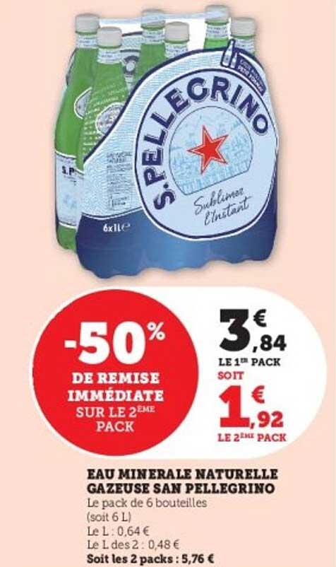 Eau Minérale Naturelle Gazeuse San Pellegrino