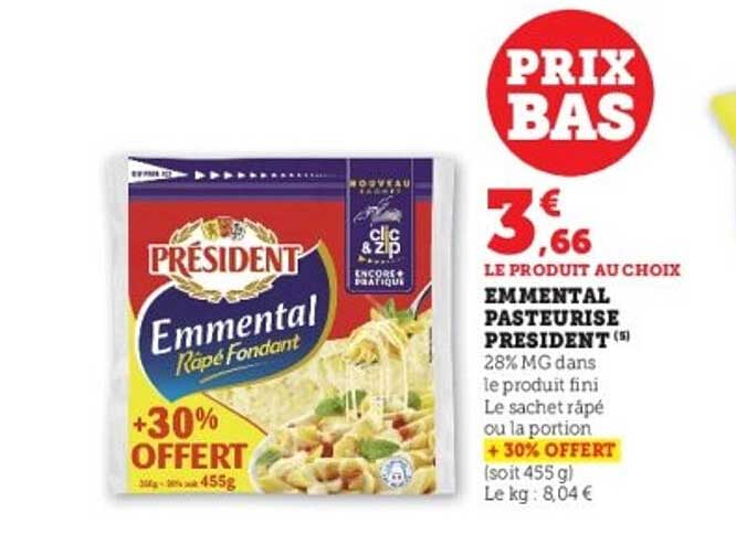 EMMENTAL PASTEURISE PRESIDENT