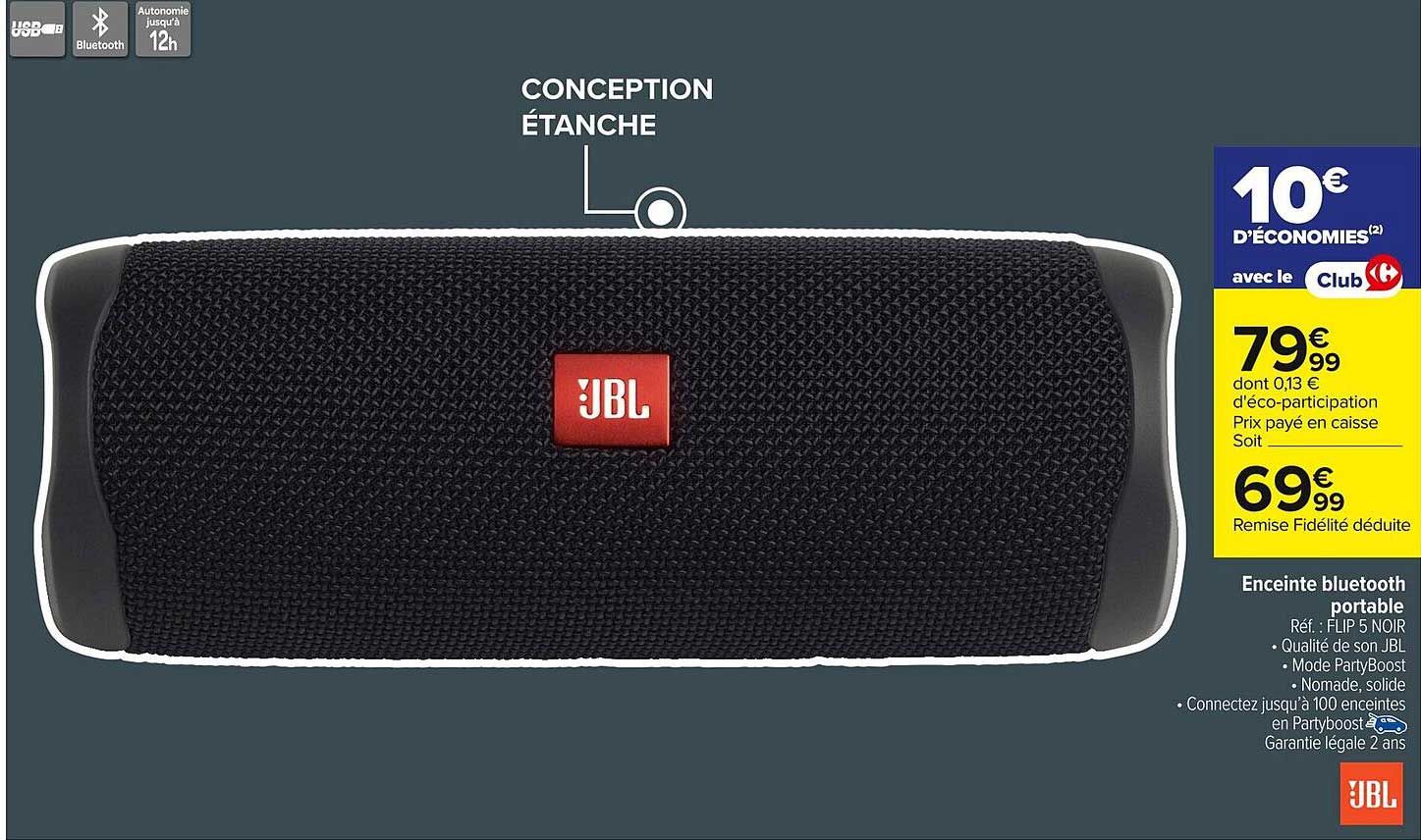 Enceinte bluetooth portable JBL FLIP 5 NOIR