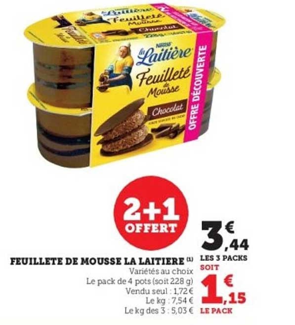 FEUILLETE DE MOUSSE LA LAITIERE