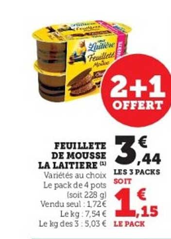 FEUILLETE DE MOUSSE LA LAITIERE