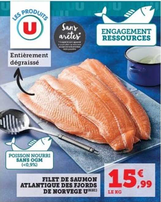 Filet de saumon atlantique des fjords de Norvège U