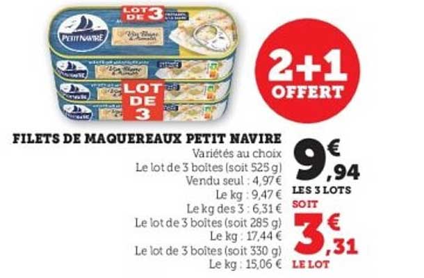 FILETS DE MAQUEREAUX PETIT NAVIRE