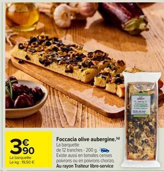 Foccacia olive aubergine