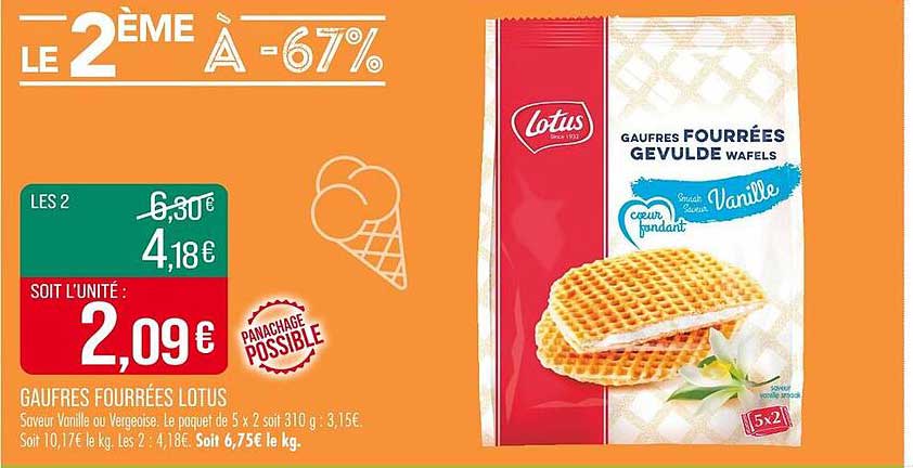 Gaufres fourrées Lotus