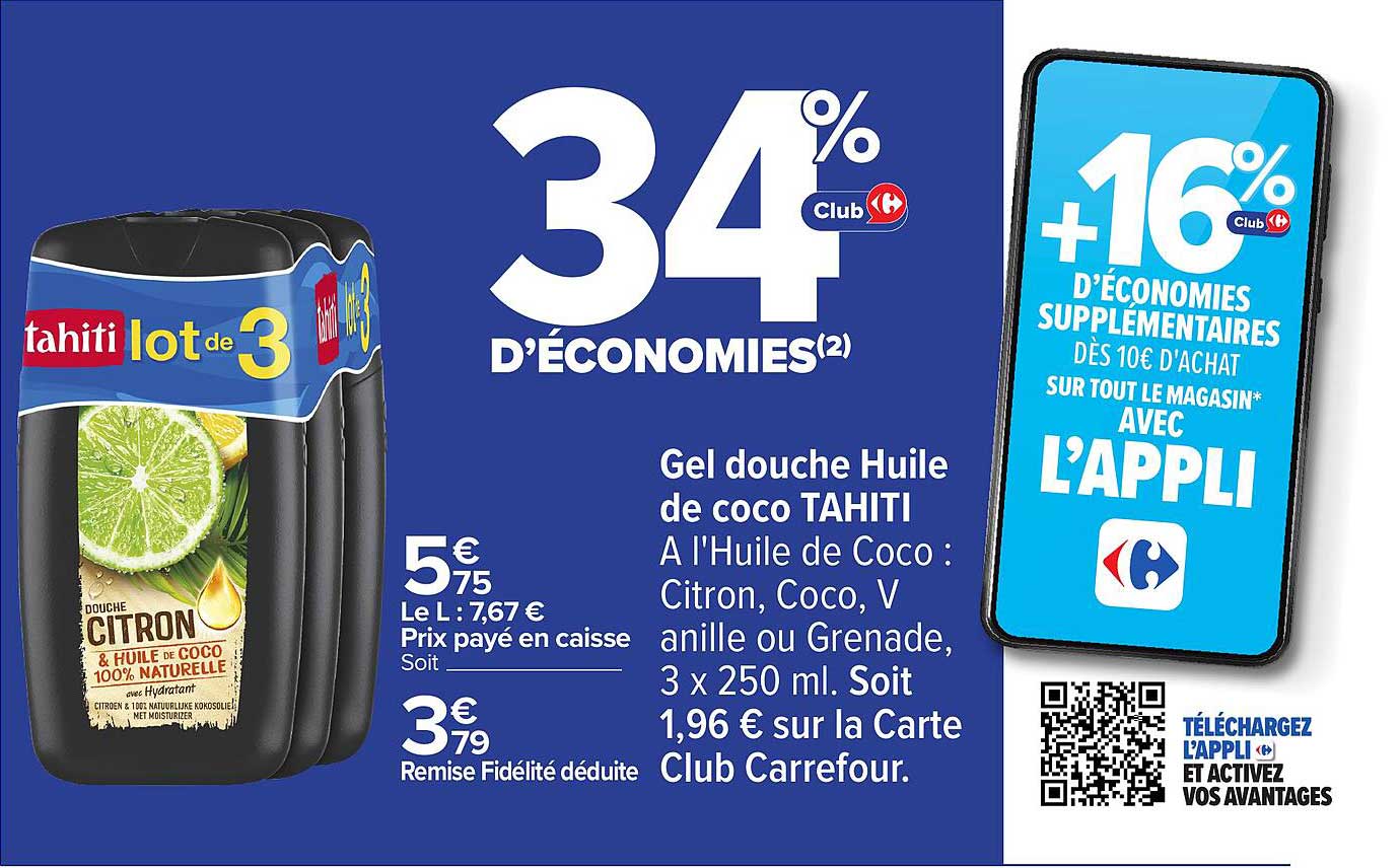 Gel douche Huile de coco TAHITI