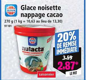 Glace noisette nappage cacao