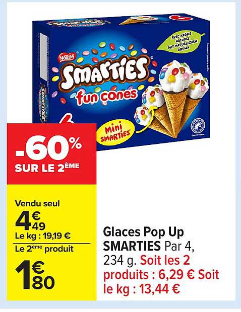 Glaces Pop Up SMARTIES Par 4