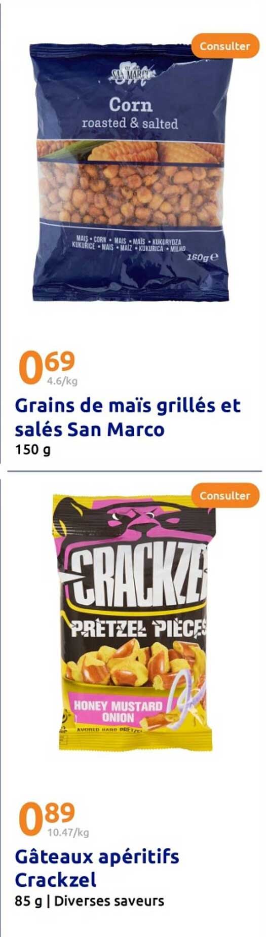 Grains de maïs grillés et salés San Marco