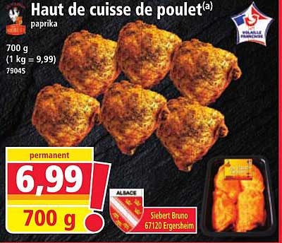 Haut de cuisse de poulet(a) paprika