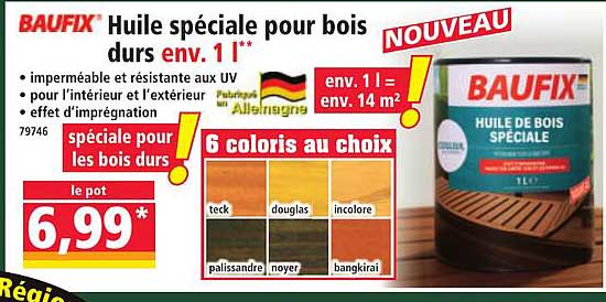 Huile spéciale pour bois durs env. 1 L
