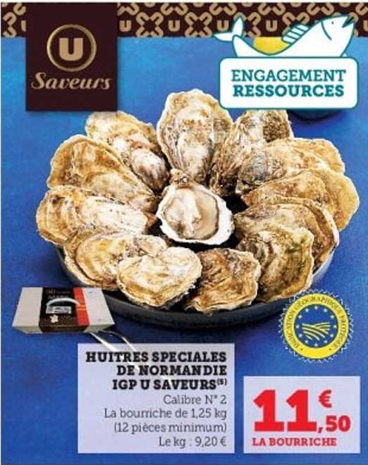 HUÎTRES SPÉCIALES DE NORMANDIE IGP U SAVEURS